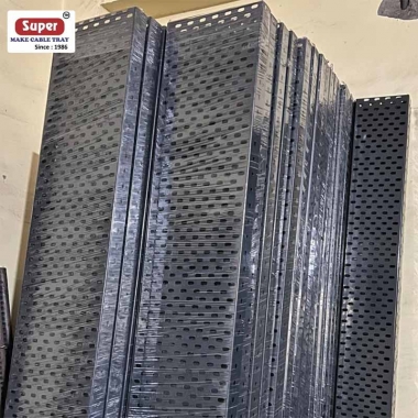 Dark Grey Powder Coated Perforated Cable Tray